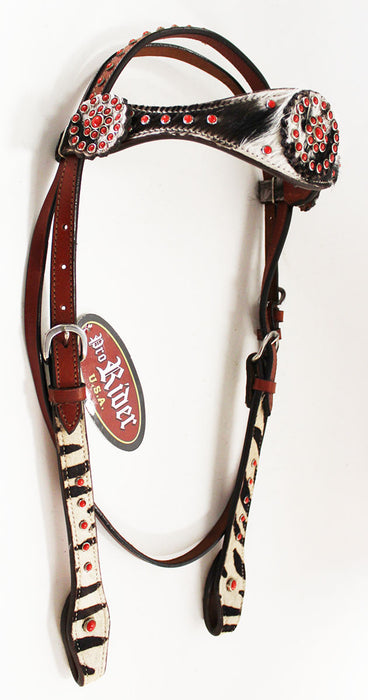 Horse Show Bridle Western Leather Rodeo Headstall Red 8821HB