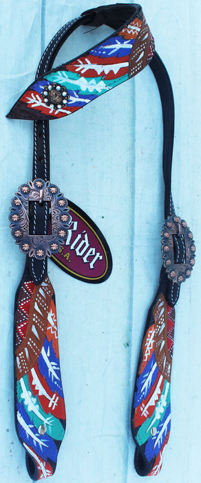 Horse Show Bridle Western Leather Rodeo Headstall Breast Collar 8850A