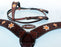 Horse Size Show Tack Bridle Western Leather Headstall Breast Collar Orange 8906