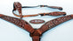 Horse Size Show Tack Bridle Western Leather Headstall Breast Collar Orange 8909