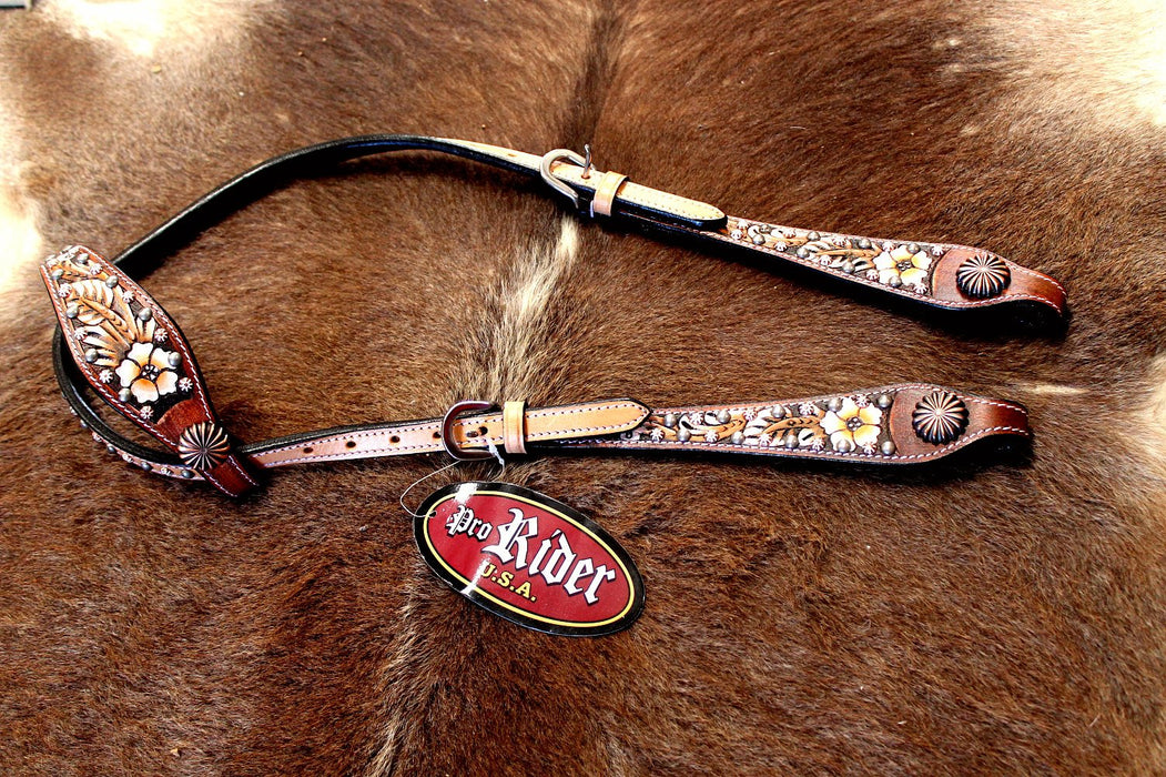 Horse Western Floral Painted Inlay One Ear Headstall 8919AH