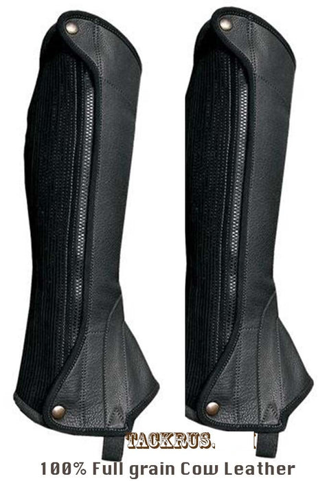 XL Horse English Riding ADULT HALF CHAPS Full Grain Cowhide Leather 924F02