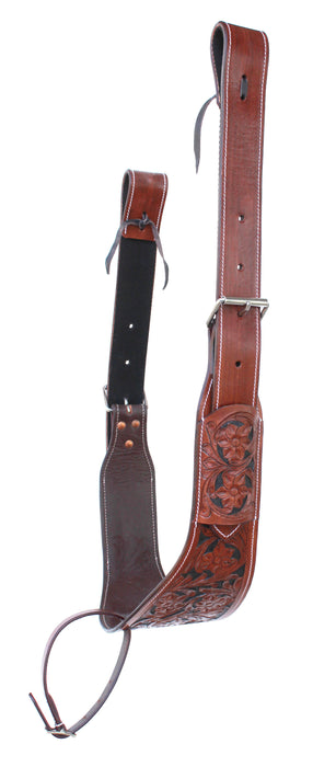 Horse Floral Tooled  Leather Rear Flank Saddle Cinch Billets 97102