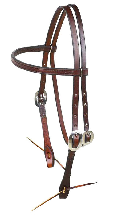 Horse Amish Western USA Dark Oiled Mahogany Browband Headstall 975D1100