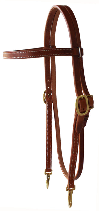 Horse Western Amish USA Hermann Oak Leather Headstall with Snap Ends 975H101