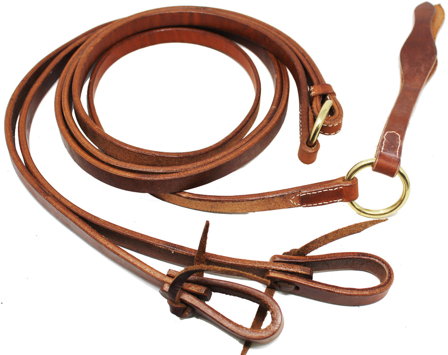 Amish MADE IN USA Horse Tack Hermann Oak Leather Flat Romel Rein Reins 975H555