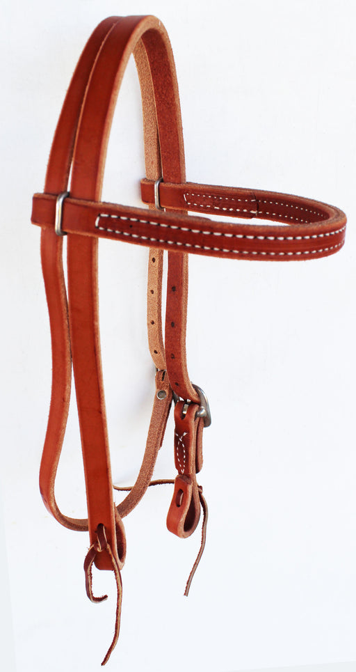 Pony Western Amish Made In USA Hermann Oak Leather Browband Headstall 975P600