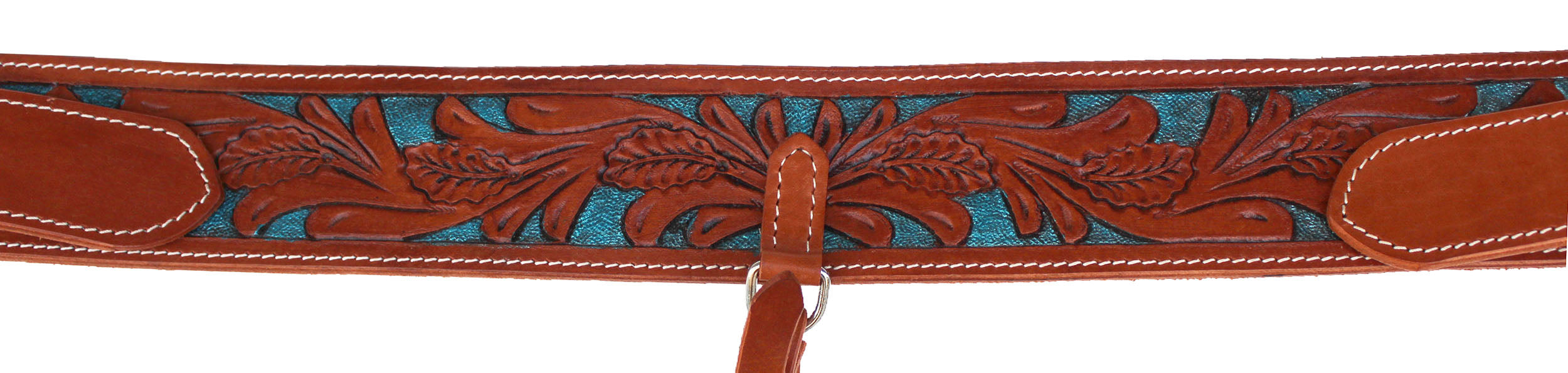 Horse Western Floral Tooled Leather Rear Flank Saddle Cinch w/ Billets 9778
