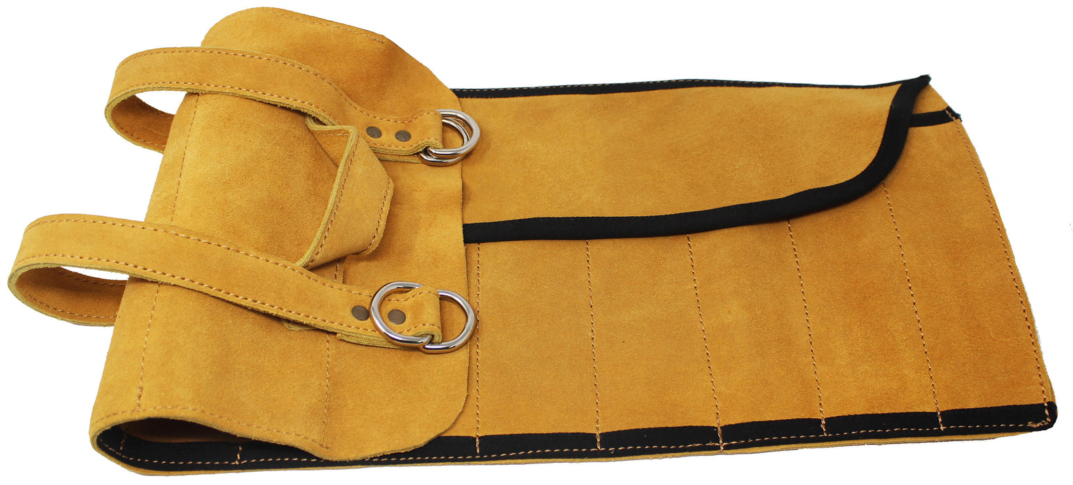 Horse Tool Bag 10-Pocket Suede Leather Roll-Up Case 984TS01