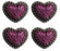 4 Western Conchos Rhinestone Horse Saddle Heart Bling Tack Pink Purple CO101