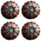 1-1/2" Set 4 Screw Back Copper Flower Belt Bag Saddle Decorative Conchos CO528