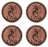 Set of 4 Conchos Western Saddle Tack Kokopelli Engraved Copper Co531
