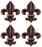 1-1/4" Set of 4 Conchos Western Saddle Tack Copper Fleur De Lis Co536