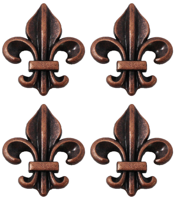 1-1/4" Set of 4 Conchos Western Saddle Tack Copper Fleur De Lis Co536