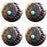 Set of 4 Western Saddle Tack Conchos w/ Engraved Chief Head Turquoise CO540