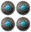1-1/4" Set of 4 Tack Belt Bag Jewelry Decorative Turquoise Engraved Conchos CO93